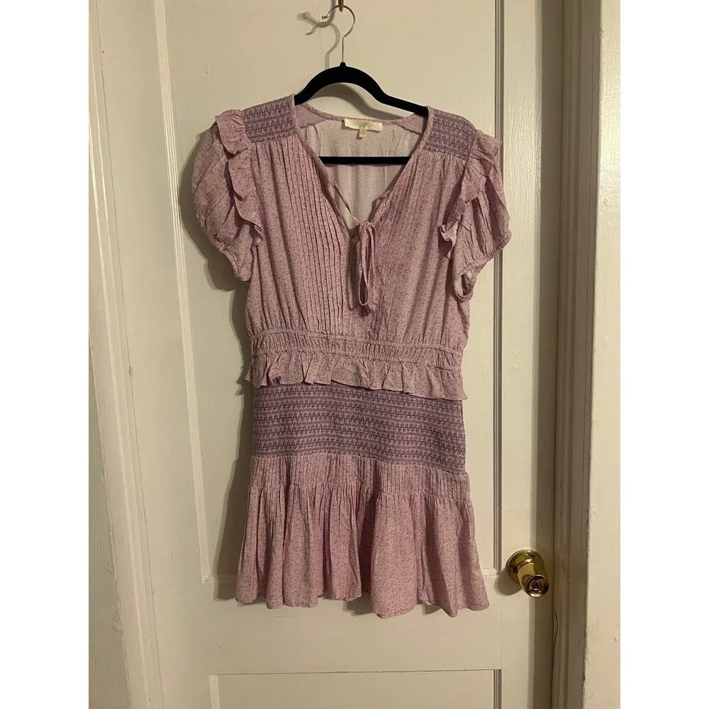 Love Shack Fancy Toto Dress in Purple Paisley Size L - Picture 3 of 10